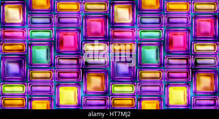 Seamless texture of abstract bright shiny colorful geometric shapes Stock Photo