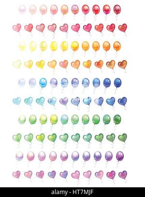 100 different colorfu vector balloons set Stock Vector