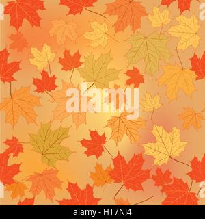 Fall leaf nature Autumn leaves background Season floral pattern Stock Vector