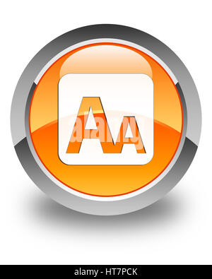 Font size box icon isolated on glossy red round button abstract ...