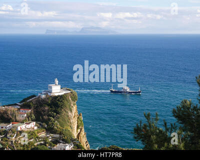 Faro di capo Miseno, spiaggia miseno, medmar Stock Photo