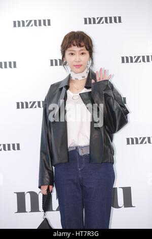 Seoul, Korea. 07th Mar, 2017. Hie yeon Park, Ye won Kang and Chae-a Han attend the mzuu promotion conference in Seoul, Korea on 07th March, 2017.(China and Korea Rights Out) Credit: TopPhoto/Alamy Live News Stock Photo