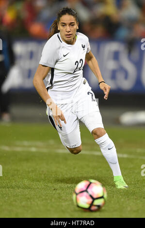 Washington DC, USA. 07th Mar, 2017. France's Amel Majri (22) runs with the ball during the match between the women's national teams of USA and France at the SheBelieves Cup at RFK Stadium in Washington DC. John Middlebrook/CSM/Alamy Live News Stock Photo