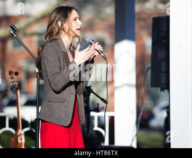 Columbus, USA. 08th Mar, 2017. Columbus City Councilwoman Elizabeth Brown addresses the crowd at the A Day Without a Woman Rally in Columbus, Ohio.Columbus, Ohio, USA. Credit: Brent Clark/Alamy Live News Stock Photo