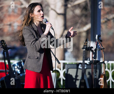 Columbus, USA. 08th Mar, 2017. Columbus City Councilwoman Elizabeth Brown addresses the crowd at the A Day Without a Woman Rally in Columbus, Ohio. Columbus, Ohio, USA. Credit: Brent Clark/Alamy Live News Stock Photo