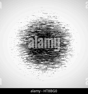 Grunge overlay texture. Vector illustration of black and white abstract round pattern with dust and noise for your design Stock Vector