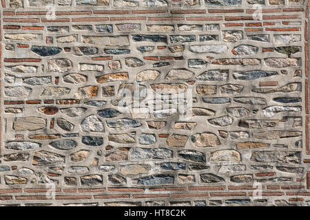 Stone wall texture with two long parallel bricks Stock Photo