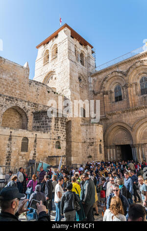 Tourists and locals in Jerusalem old city , Israel Stock Photo