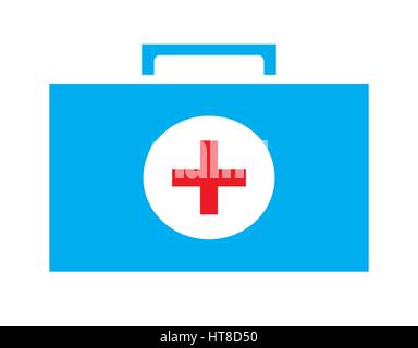 Colorful first aid kit icon vector isolated white background. Medical icons. Stock Vector