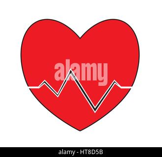 Heart pulse, heartbeat icon vector isolated white background. Medical icons. Stock Vector