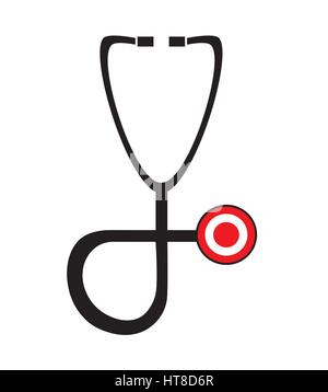 Stethoscope icon vector isolated in white background. Medical icons. Stock Vector