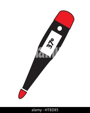 Medical digital thermometer icon vector isolated in white background. Medical icons. Stock Vector