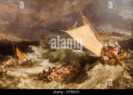 Painting titled The Shipwreck by JMW Turner dated 1805 Stock Photo