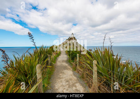 Lighthouse at Nugget Point, Catlins, Southland, New Zealand Stock Photo
