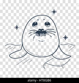 icon Protection seal pups. Icon in the linear style Stock Vector