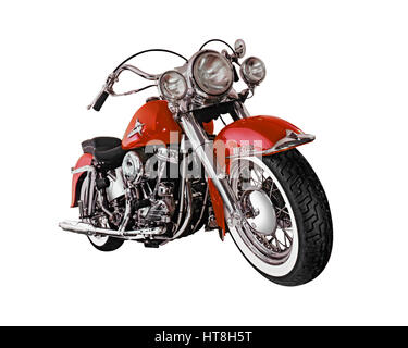 Red Harley Davidson Motorcycle Stock Photo