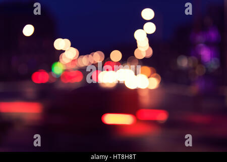 Artistic style - Defocused, blurred urban abstract traffic background Stock Photo