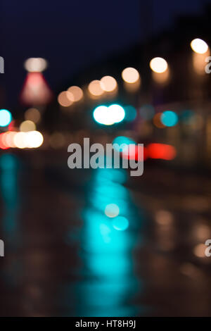 Artistic style - Defocused, blurred urban abstract traffic background Stock Photo