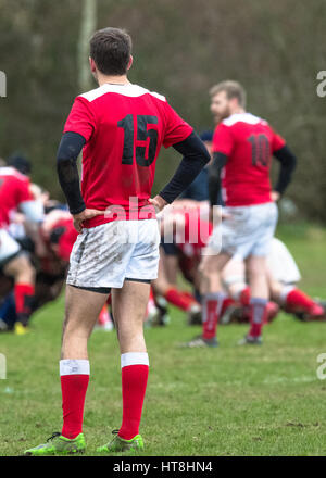 Amateur Rugby union club football players Stock Photo