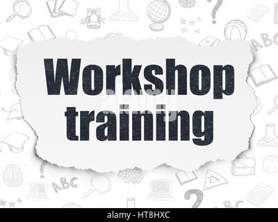 Studying concept: Workshop Training on Torn Paper background Stock Photo