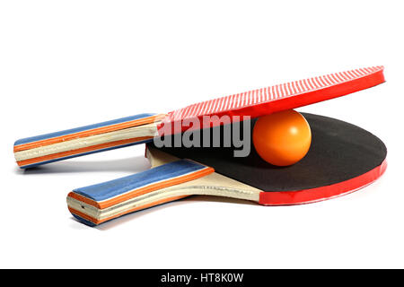 table tennis rackets isolated on white background Stock Photo