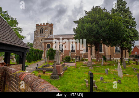 The church of Saint Lawrence Whitchurch in Little Stanmore, Harrow north London, Stock Photo