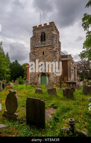 The church of Saint Lawrence Whitchurch in Little Stanmore, Harrow north London, Stock Photo