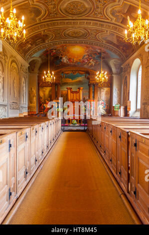 The interior of the church of Saint Lawrence Whitchurch in Little Stanmore, Harrow north London, Stock Photo