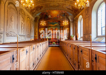 The interior of the church of Saint Lawrence Whitchurch in Little Stanmore, Harrow north London, Stock Photo