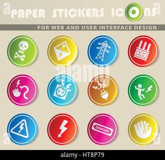 high voltage web icons for user interface design Stock Vector