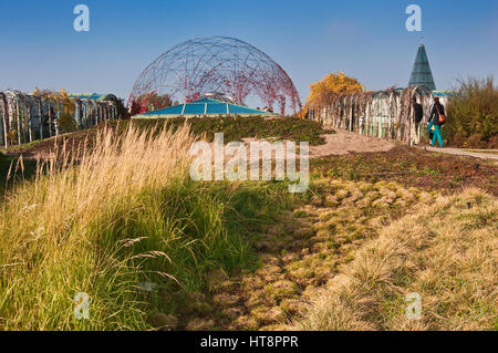 Botanical garden on roof of University of Warsaw Library in Warsaw, Poland Stock Photo