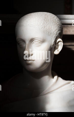 Rome. Italy. Portrait bust of Roman Emperor Alexander Severus (208-235 AD). Hall of the Emperors, Capitoline Museums. Sala degli Imperatori, Musei Cap Stock Photo