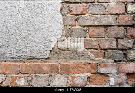 Wall with plastered plaster Stock Photo