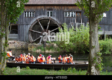The Écomusée d’Alsace is the largest living open-air museum in France and shows an Alsatian village from the early 20th century. It illustrates what r Stock Photo