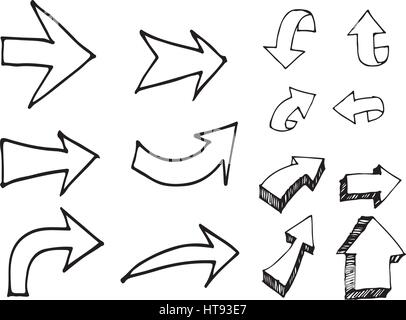 hand drawn arrows Illustration design Stock Vector