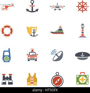 coastguard web icons for user interface design Stock Vector