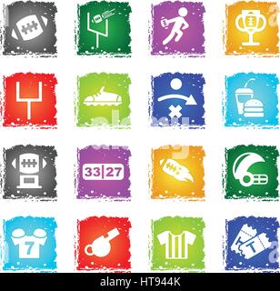 american football web icons in grunge style for user interface design Stock Vector