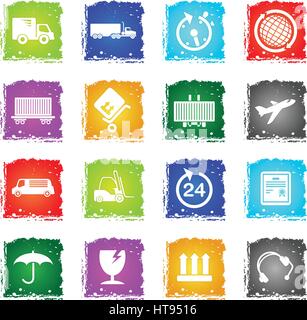 Cargo shipping simply symbol in grunge style for user interface design Stock Vector
