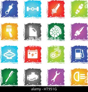 Auto Service simply symbol in grunge style for user interface design Stock Vector