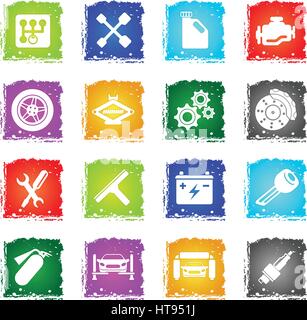 Auto Service simply symbol in grunge style for user interface design Stock Vector