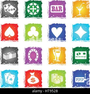Casino simply symbol in grunge style for user interface design Stock Vector