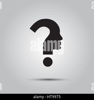 Human face with question mark. Illustration on white Stock Vector