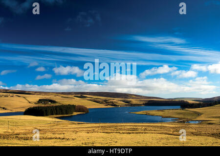 Whiteadder Reservoir from The Herring Road, the Lammermuir Hills, East Lothian Stock Photo