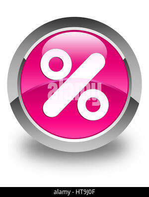 Discount icon isolated on glossy pink round button abstract illustration Stock Photo