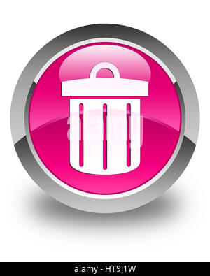 Recycle bin icon isolated on glossy red round button abstract ...