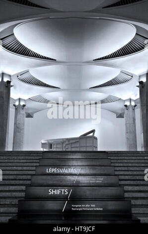 The entrance of 'Shifts' exhibition in the Hungarian National Gallery, located in the Royal Palace, Buda castle, Budapest, Hungary