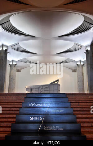The entrance of 'Shifts' exhibition in the Hungarian National Gallery, located in the Royal Palace, Buda castle, Budapest, Hungary
