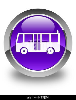 Bus icon isolated on glossy purple round button abstract illustration Stock Photo