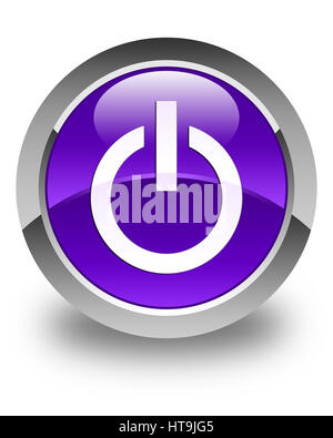 Power icon isolated on glossy red round button abstract illustration ...