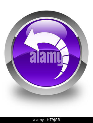 Back arrow icon isolated on glossy purple round button abstract illustration Stock Photo